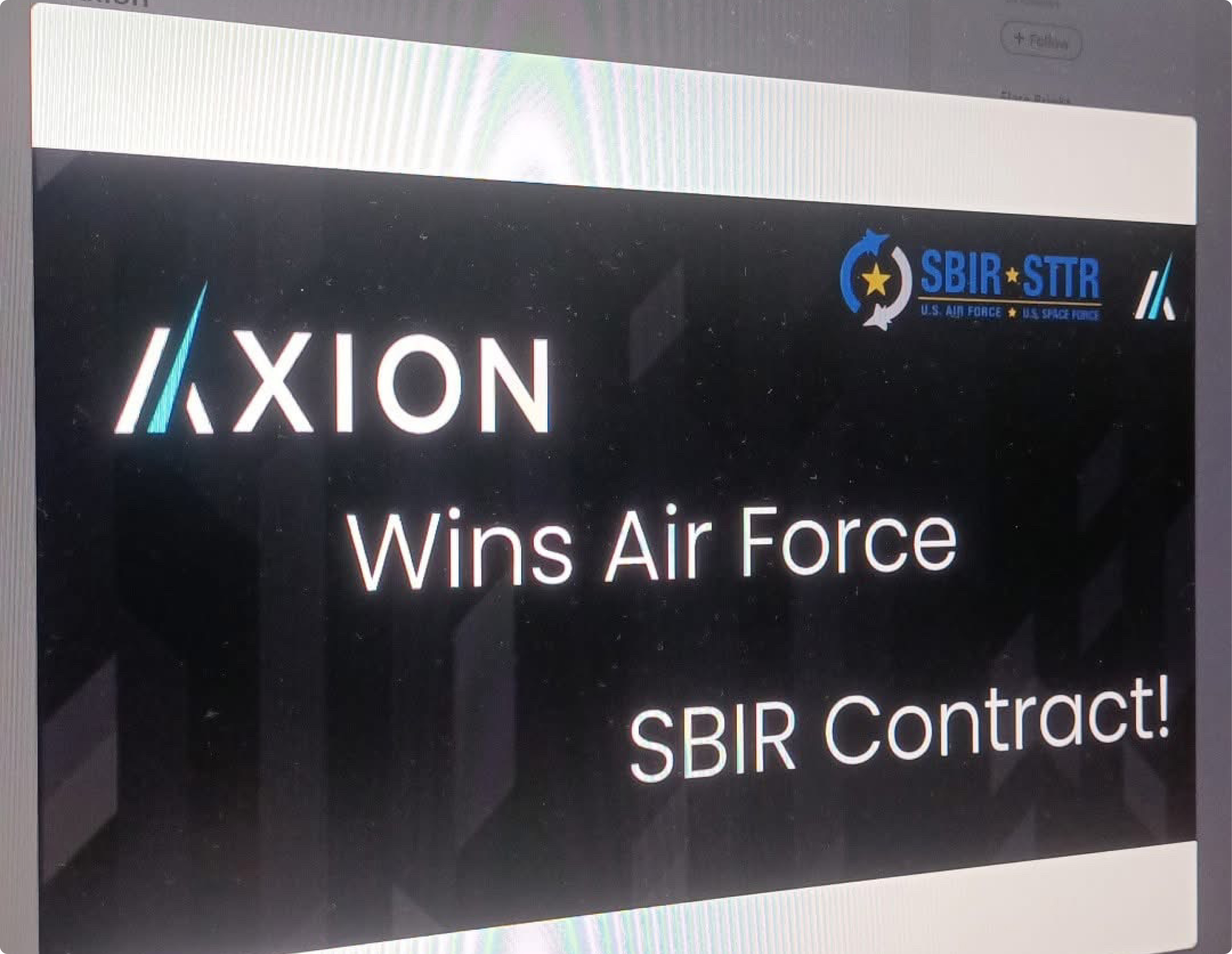 U.S. Air Force SBIR Contract — Axion Ray milestone